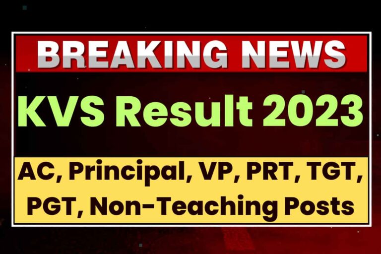 KVS Result 2023 For AC PRT TGT PGT Non Teaching Posts Check Merit