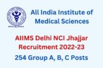 AIIMS Delhi NCI Jhajjar Recruitment 2022-23
