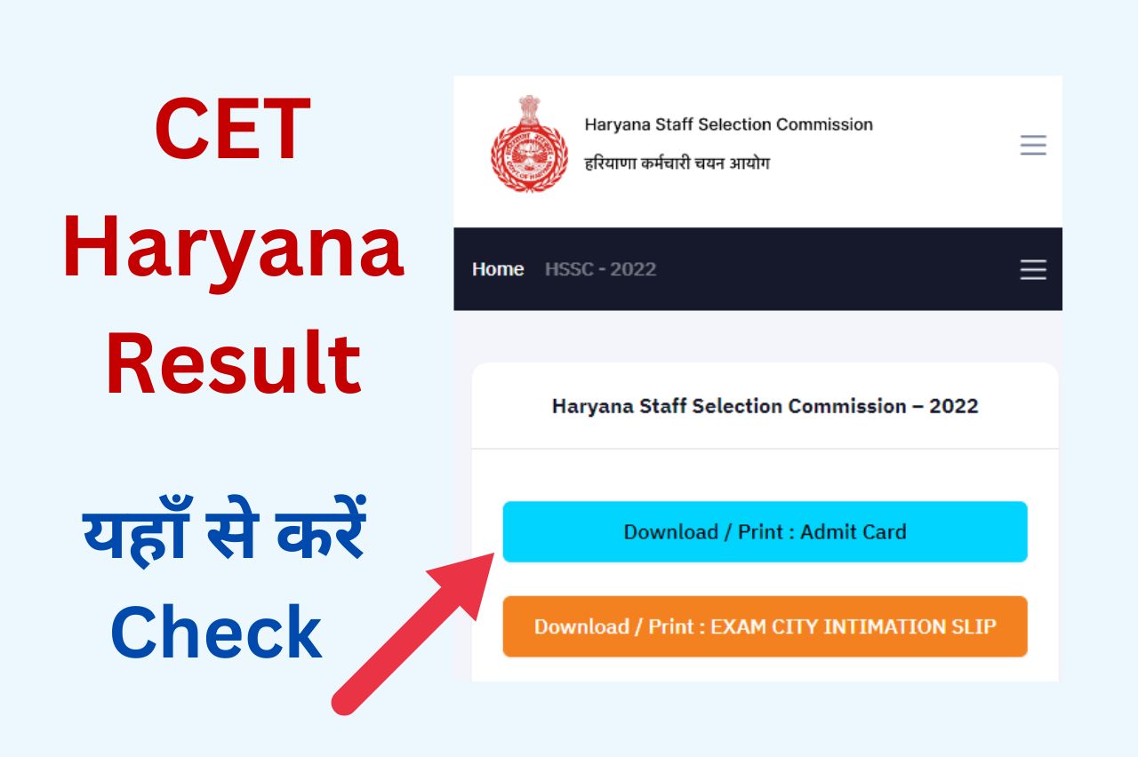 HSSC CET Haryana Result 2024 Group C Mains Exam Cutoff, Score Card
