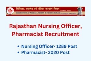 Rajasthan Nursing Officer, Pharmacist Recruitment