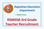 Rajasthan RSMSSB 3rd Grade Teacher Recruitment