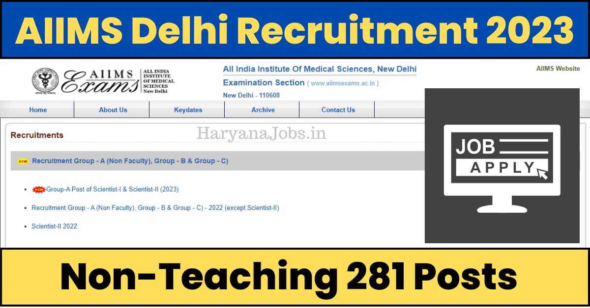 AIIMS Delhi Recruitment 2023 Non-Teaching Admit Card Download For ...