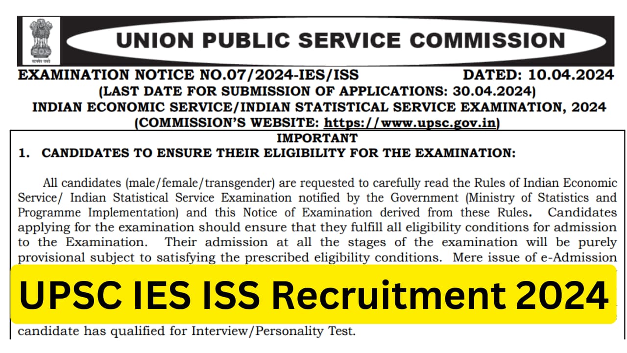 UPSC IES ISS Admit Card 2024 Out for Written Exam, Download Link