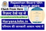 RBSE 12th Result 2023 Arts