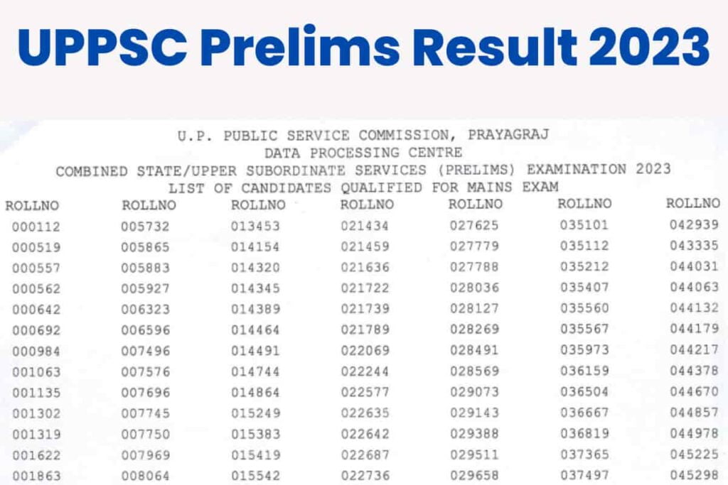 UPPSC Prelims Result 2023