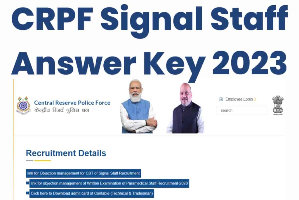 CRPF Signal Staff Answer Key 2023