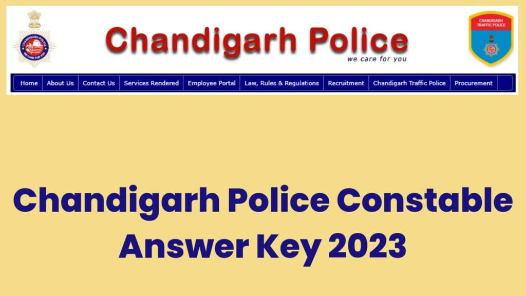 Chandigarh Police Constable Answer Key 2023