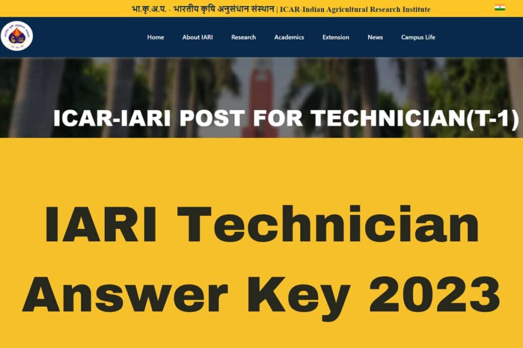 IARI Technician Answer Key 2023