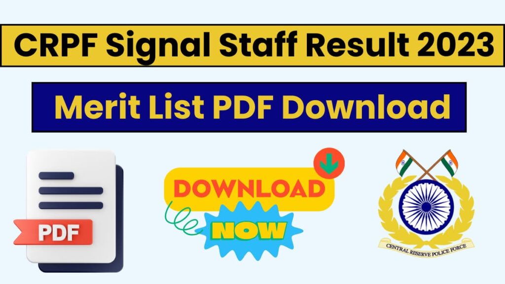 CRPF Signal Staff Result 2023