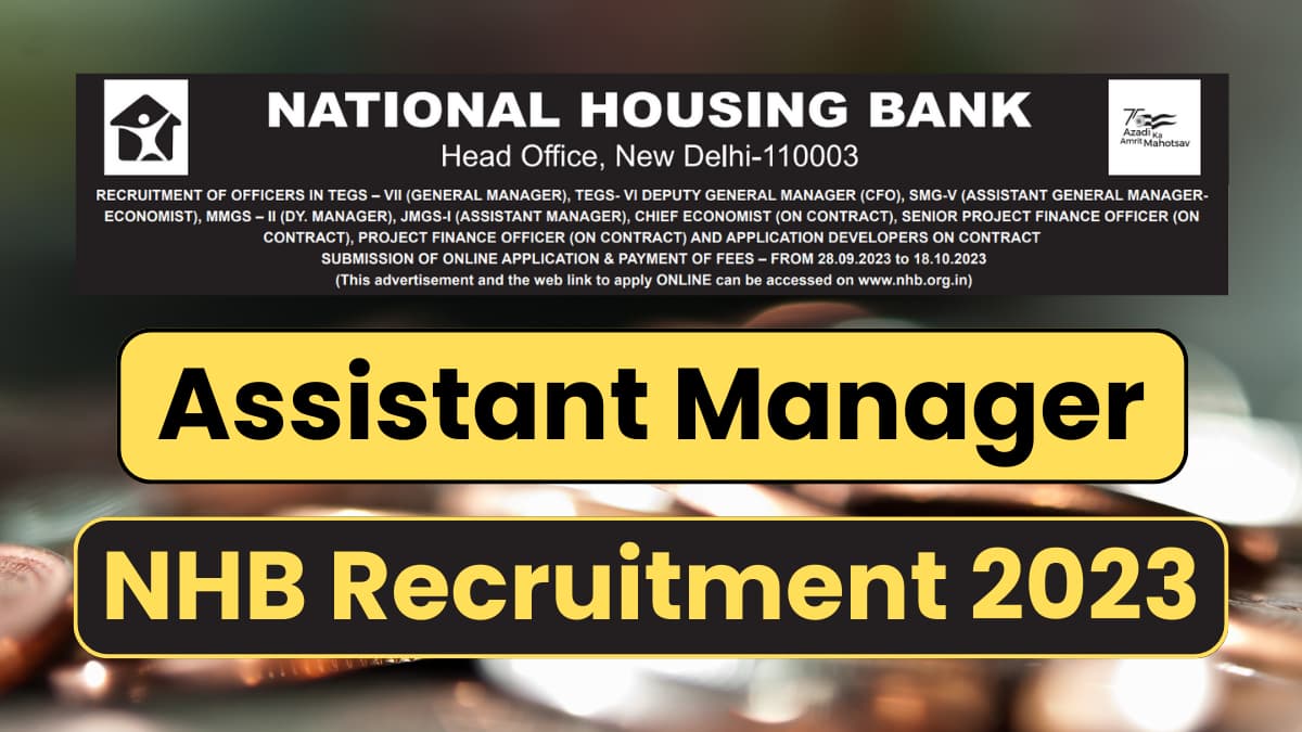 NHB Recruitment 2023 Assistant Manager And Other Posts Notification ...