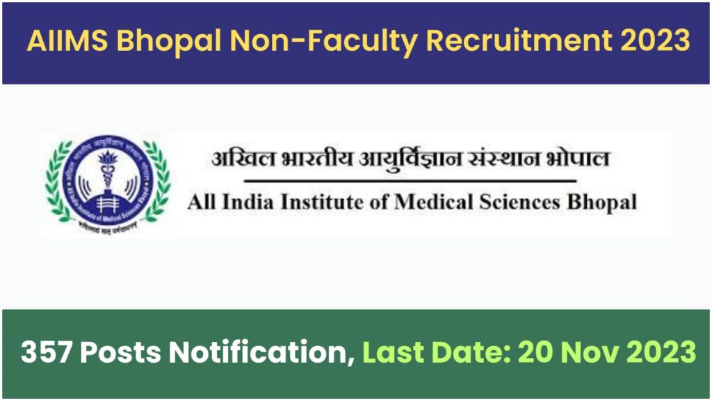 AIIMS Bhopal Non-Faculty Recruitment 2023