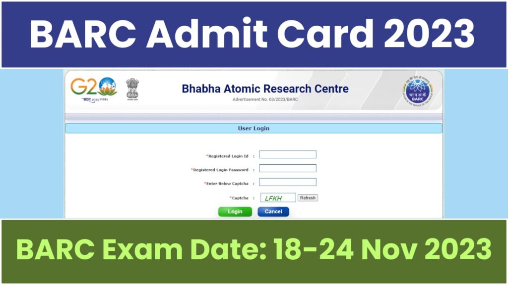 BARC Admit Card 2023