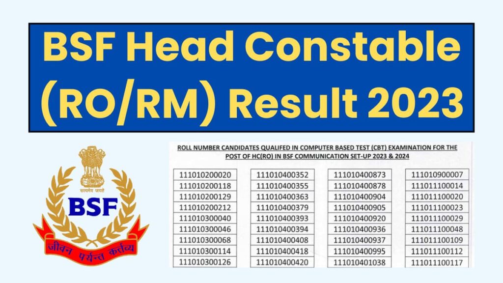 BSF HC RO RM Result 2023