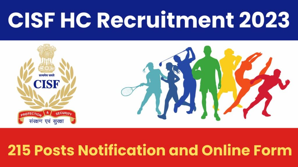 CISF HC Sports Quota Recruitment 2023