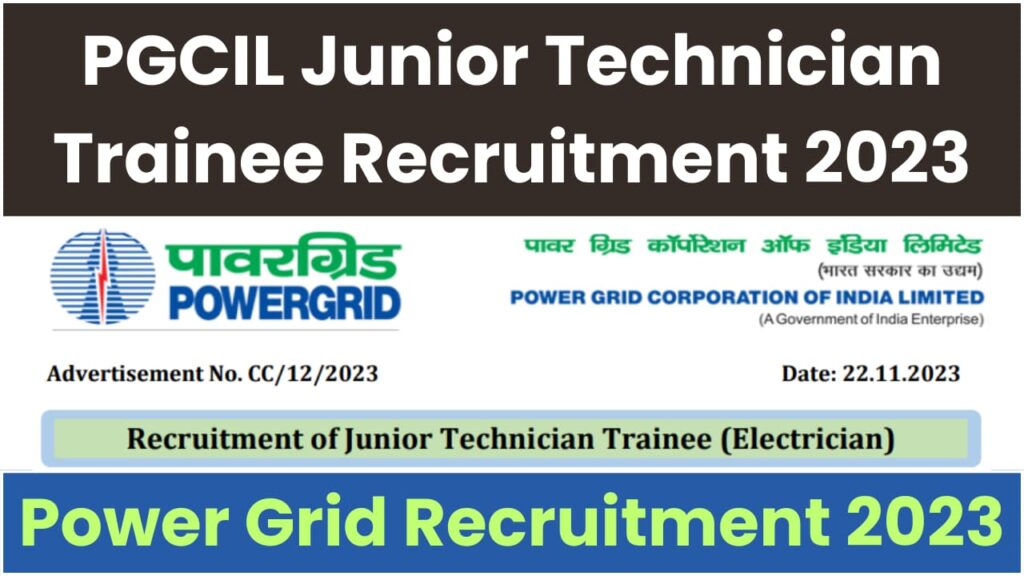 PGCIL Junior Technician Trainee Recruitment 2023