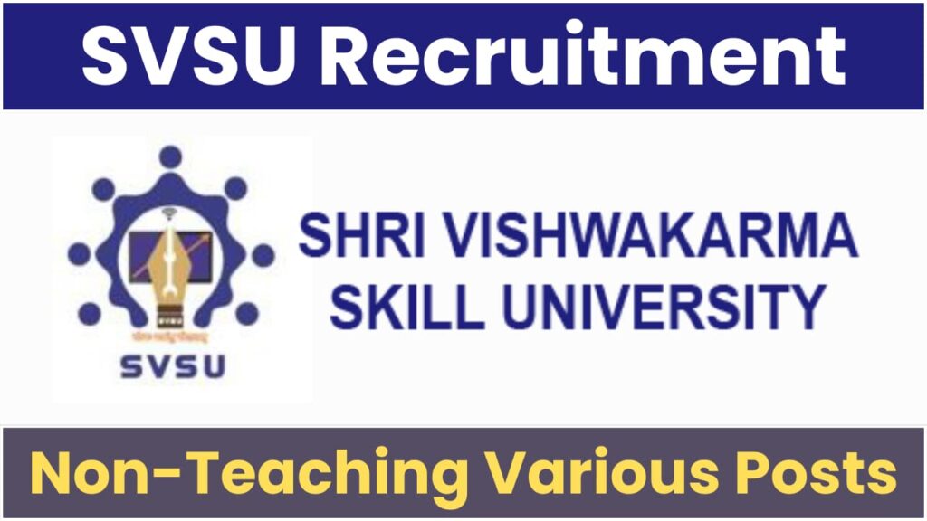 SVSU Recruitment Non Teaching