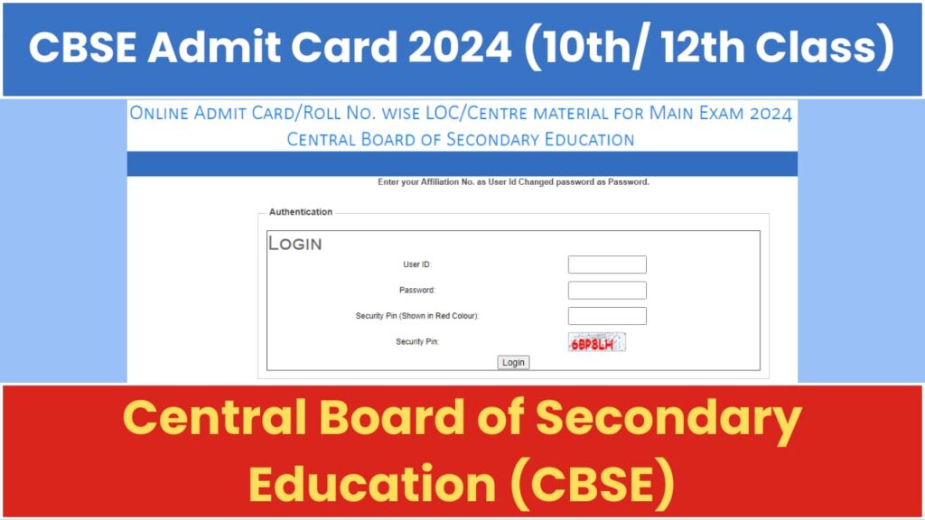 CBSE Admit Card 2024 Out For 10th 12th Board Exams Download Direct   CBSE Admit Card 2024 1024x576 