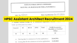 HPSC Assistant Architect Recruitment 2024 Notification Out, Apply ...