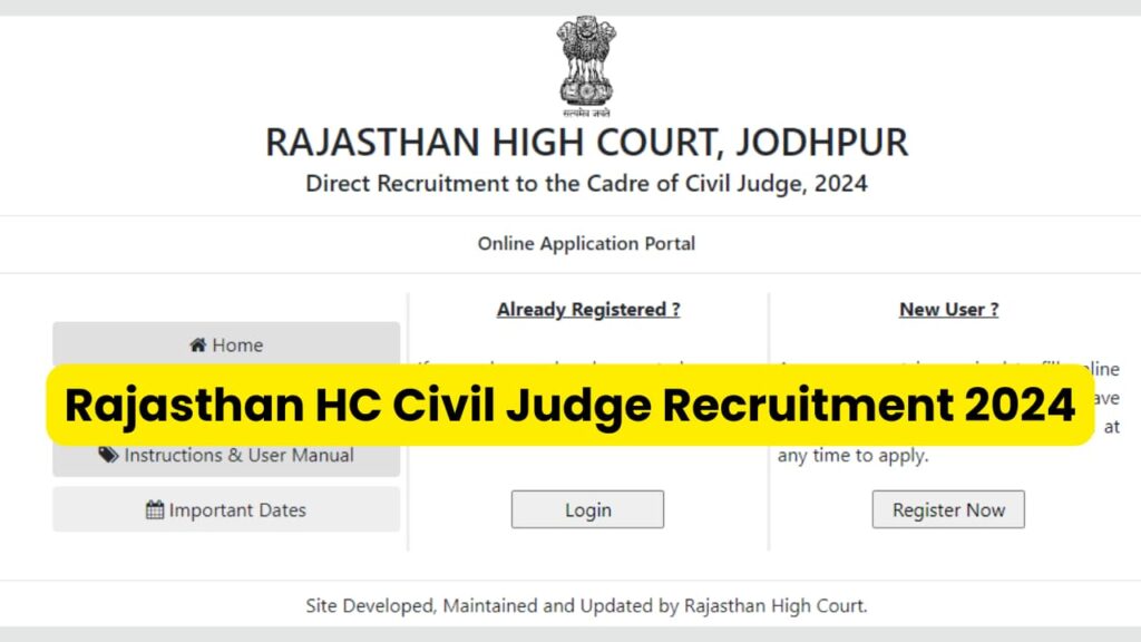 Rajasthan HC Civil Judge Recruitment 2024