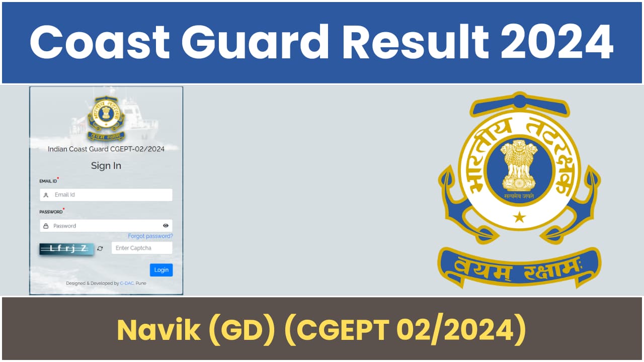 Coast Guard CGEPT 02/2024 Result Out, Check Score Card, Marks Haryana Jobs