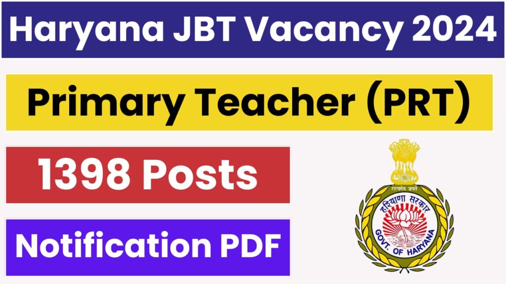 Haryana JBT Teacher Vacancy 2024