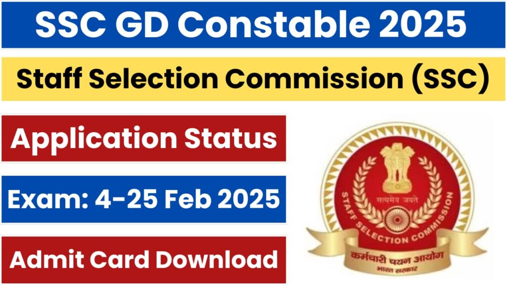 SSC GD Constable Admit Card 2025