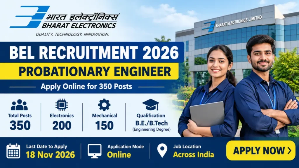 BEL Probationary Engineer Recruitment 2026