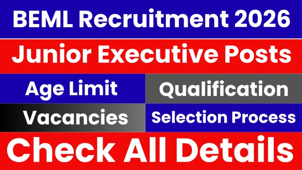 BEML Junior Executive Recruitment 2026