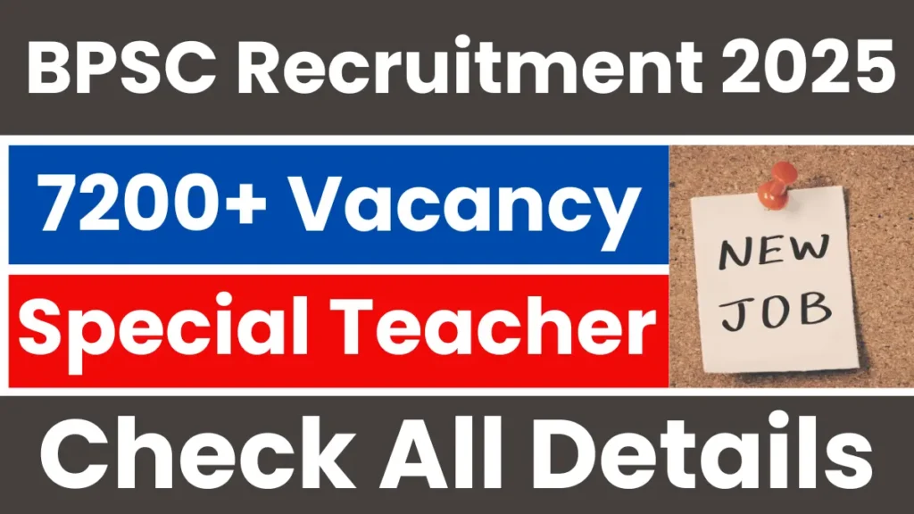 BPSC Special Teacher Recruitment 2025