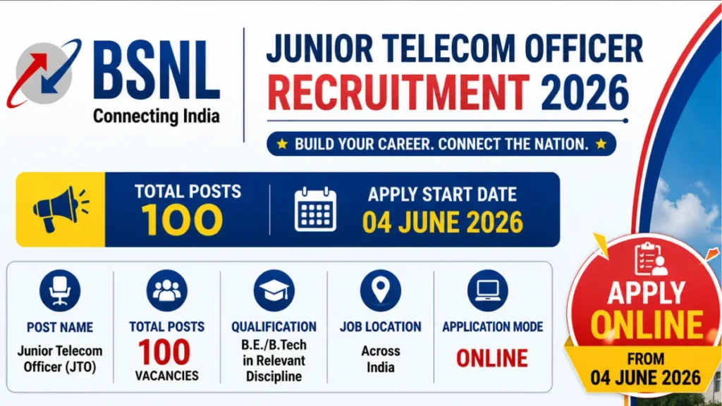 BSNL Junior Telecom Officer Recruitment 2026