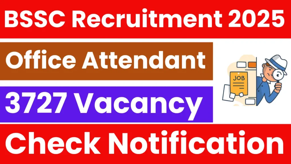 BSSC Office Attendant Recruitment 2025
