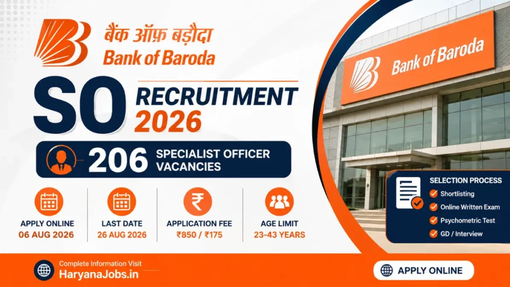 Bank of Baroda SO Recruitment 2026