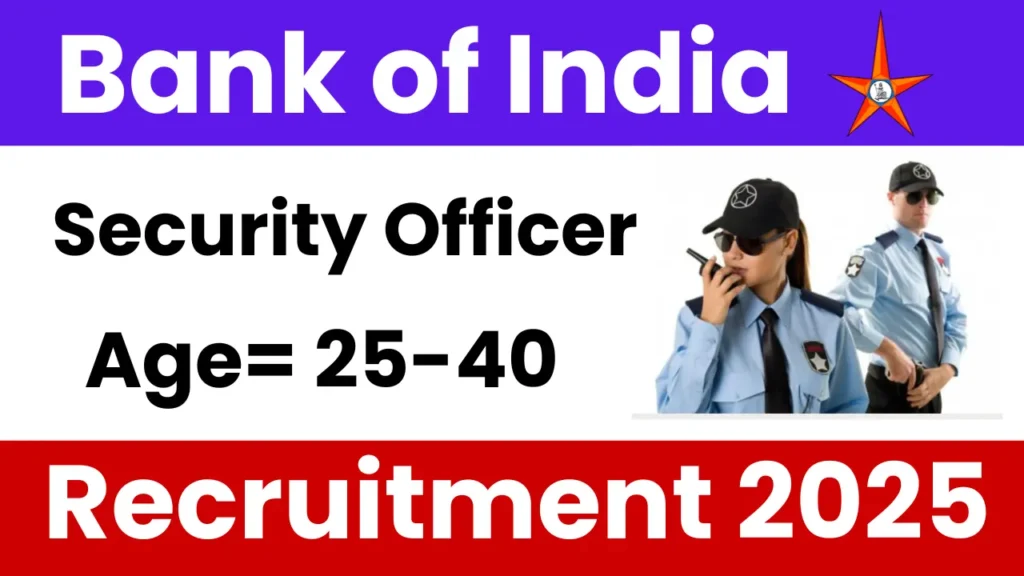 Bank of India Security Officer Recruitment 2025