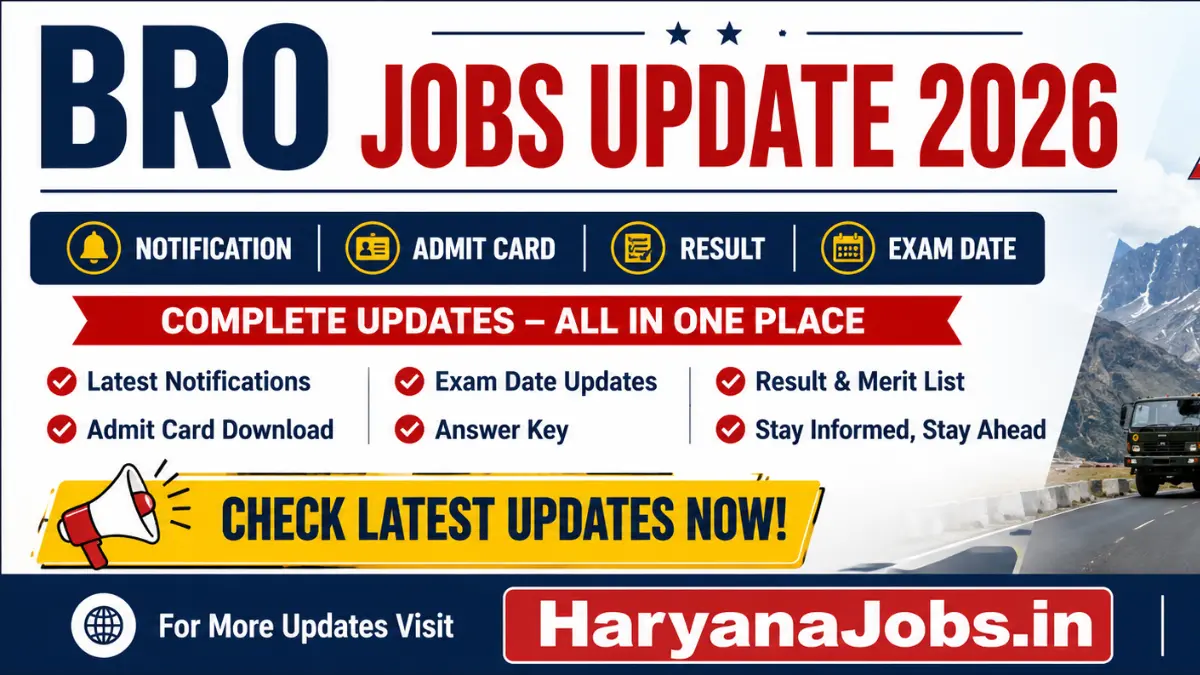 Border Road Organization Jobs Update 2026: Notification, Admit Card ...