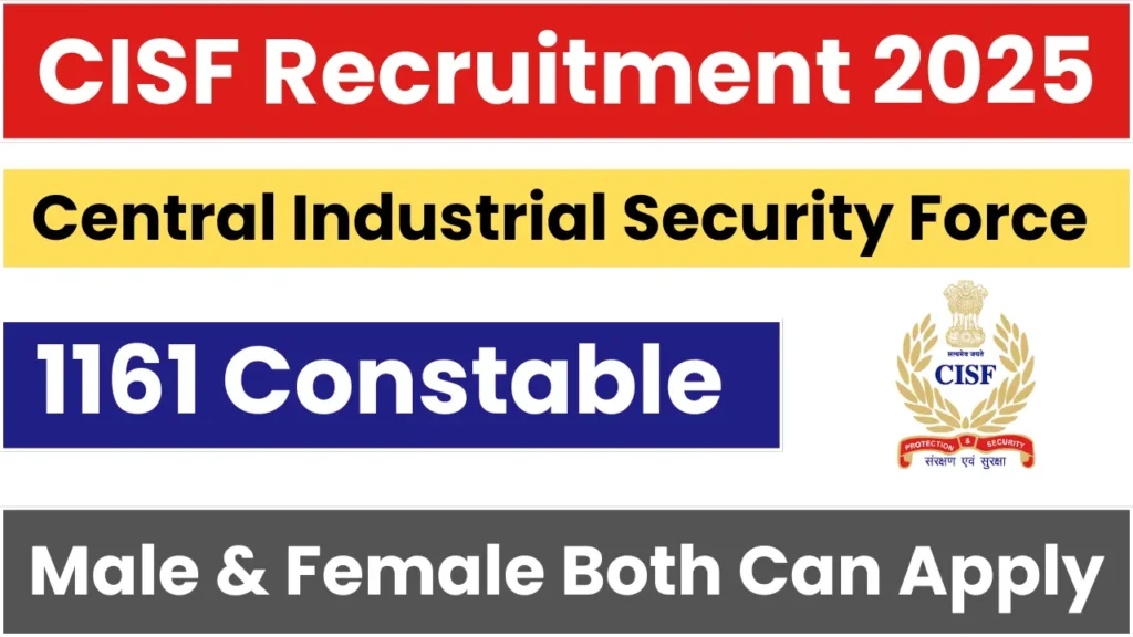 CISF Constable Tradesmen Recruitment 2025