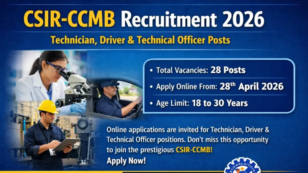 CISR-CCMB Recruitment 2026