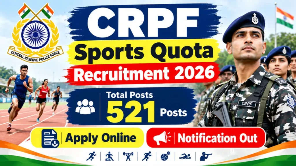 CRPF Sports Quota Recruitment 2026