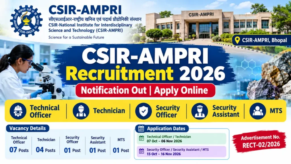 CSIR-AMPRI Recruitment 2026