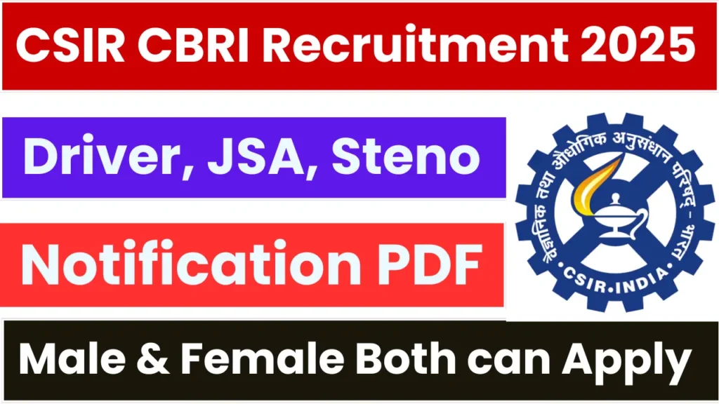 CSIR CBRI Recruitment 2025