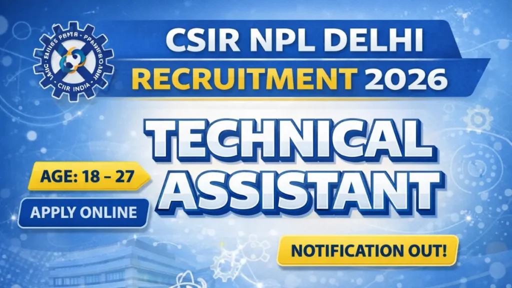 CSIR NPL Delhi Recruitment 2026