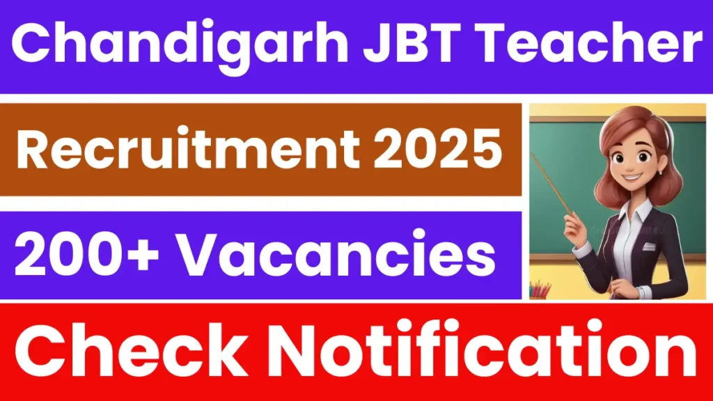 Chandigarh JBT Teacher Recruitment 2025