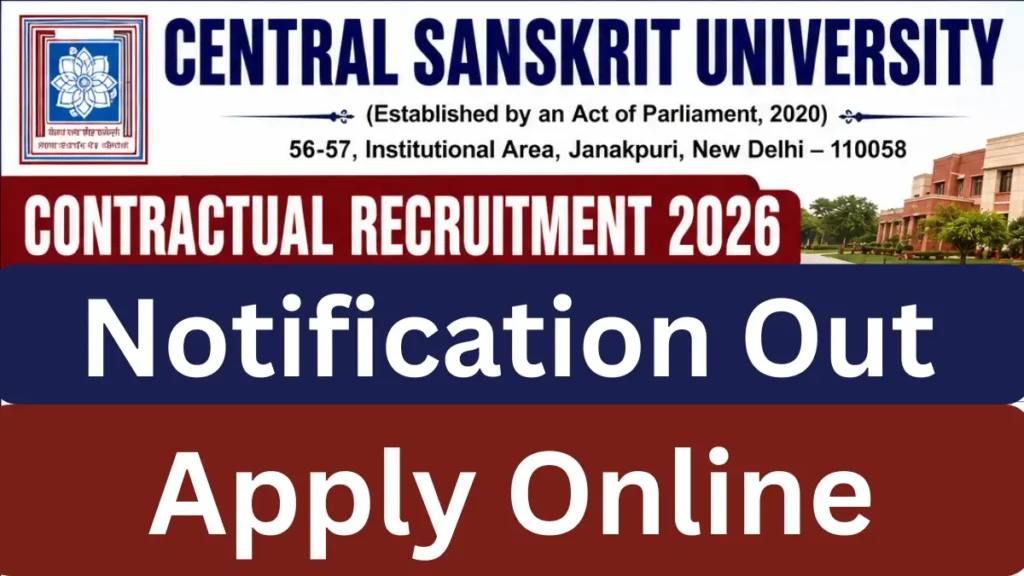 Delhi Central Sanskrit University Contractual Recruitment 2026
