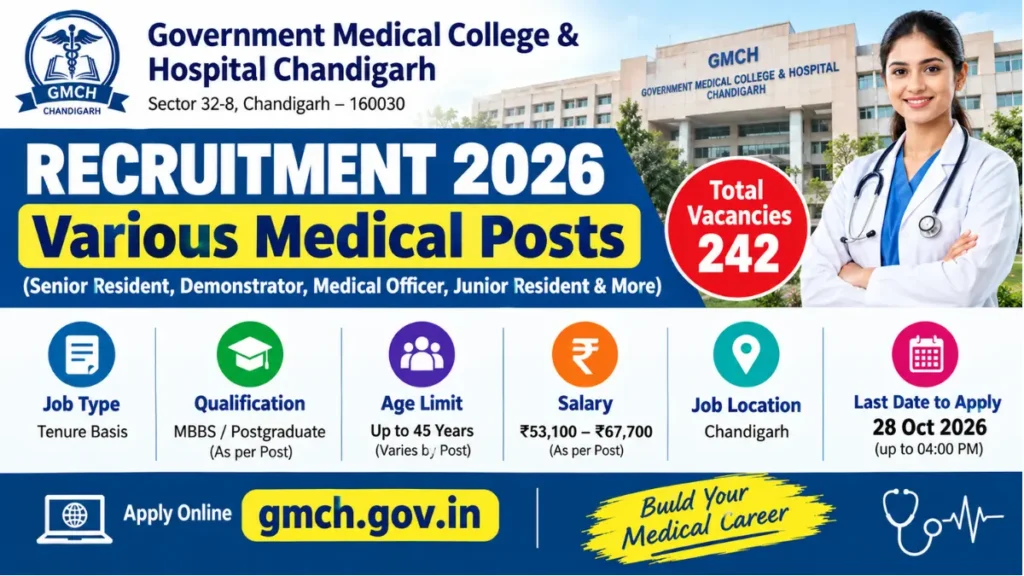 GMCH Chandigarh Recruitment 2026