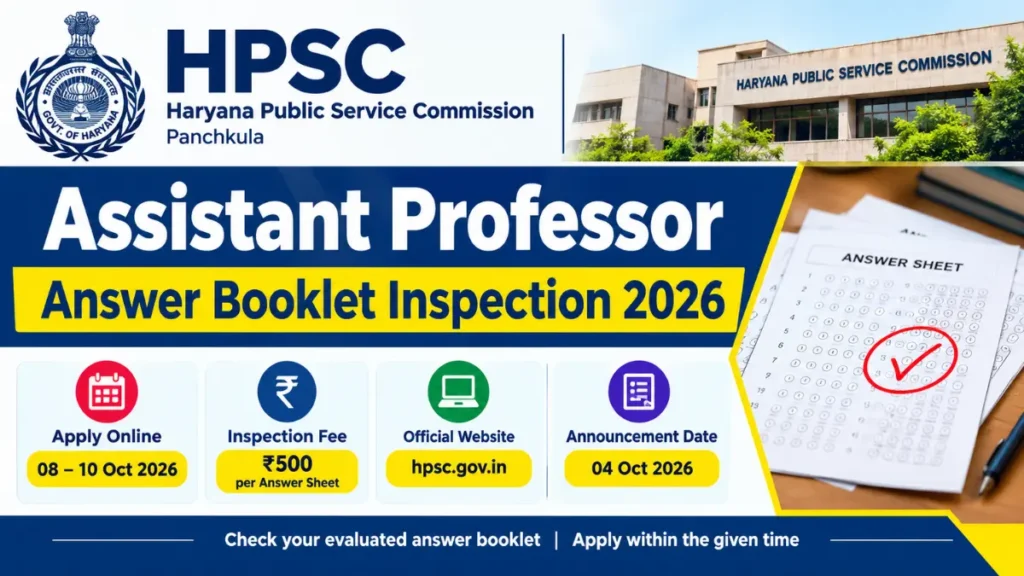 HPSC Assistant Professor Answer Key 2026