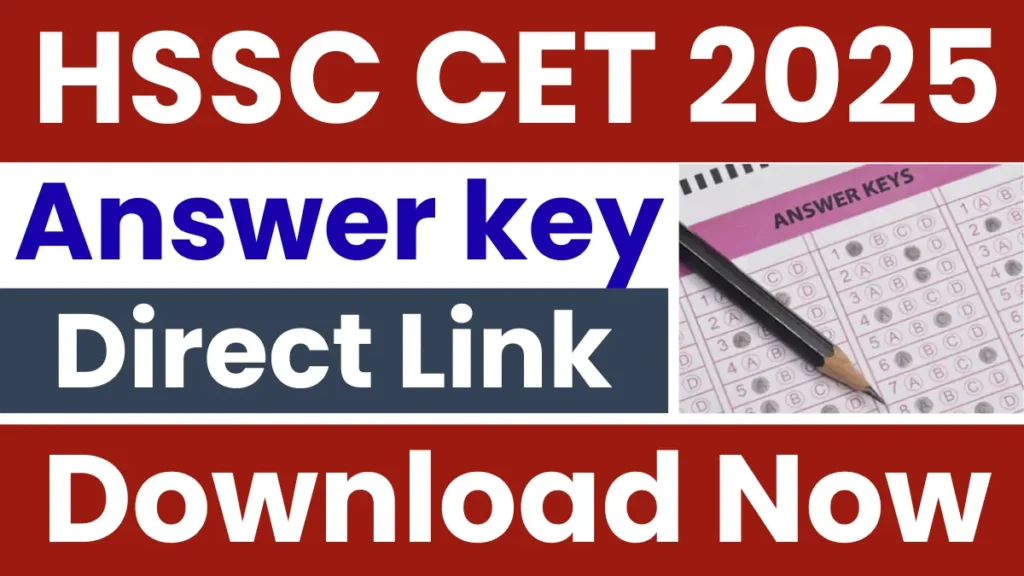 HSSC CET 2025 Answer Key