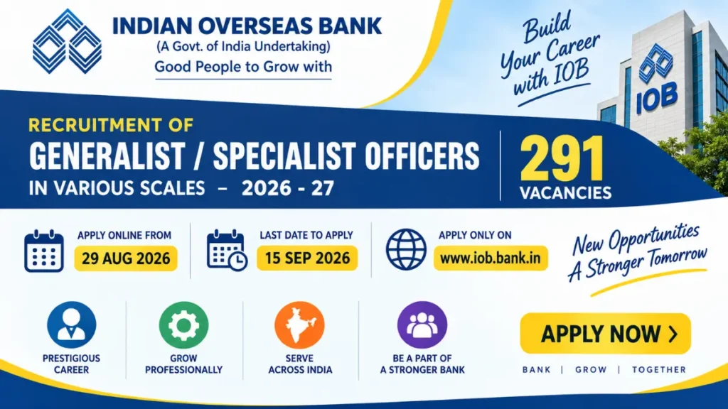 IOB Bank SO Recruitment 2026