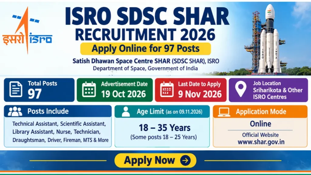 ISRO SDSC SHAR Recruitment 2026
