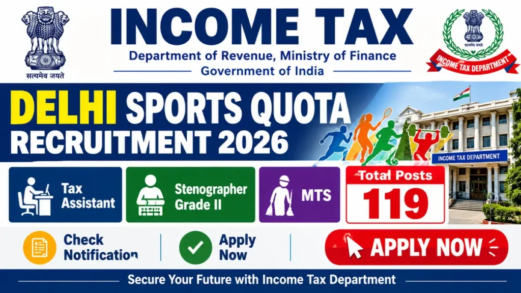 Income Tax Delhi Sports Quota Recruitment 2026