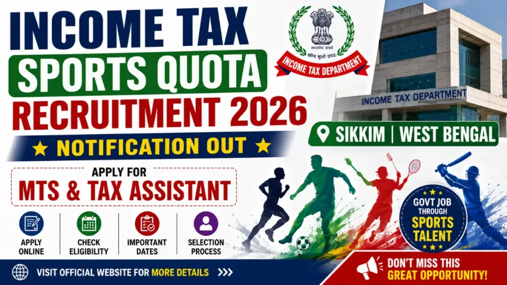 Income Tax Sports Quota Recruitment 2026