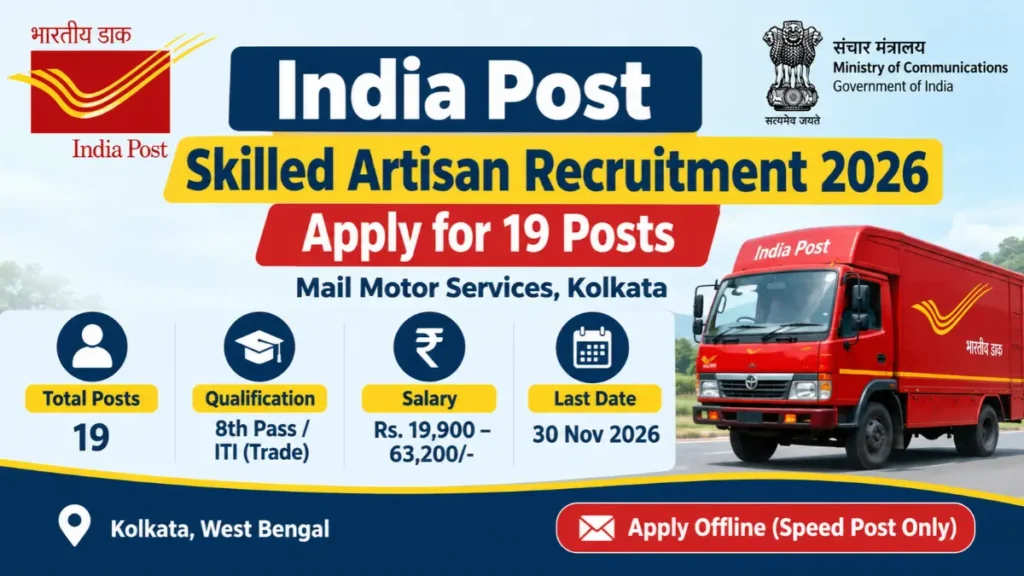 India Post Skilled Artisan Recruitment 2026